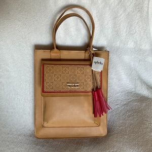 Beautiful Ophelia hand made bag. Brown and red accents Ophelia bag.